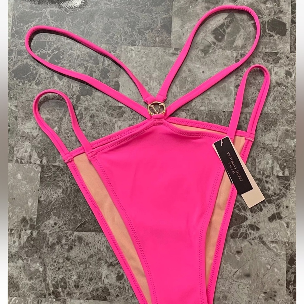 Victorias Secret Vibrant Pink Strappy Bikini Bottom